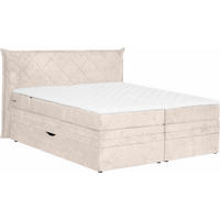 BOXSPRINGBETT 180/200 cm  in Beige  - Beige/Schwarz, Konventionell, Holz/Textil (180/200cm) - Welnova