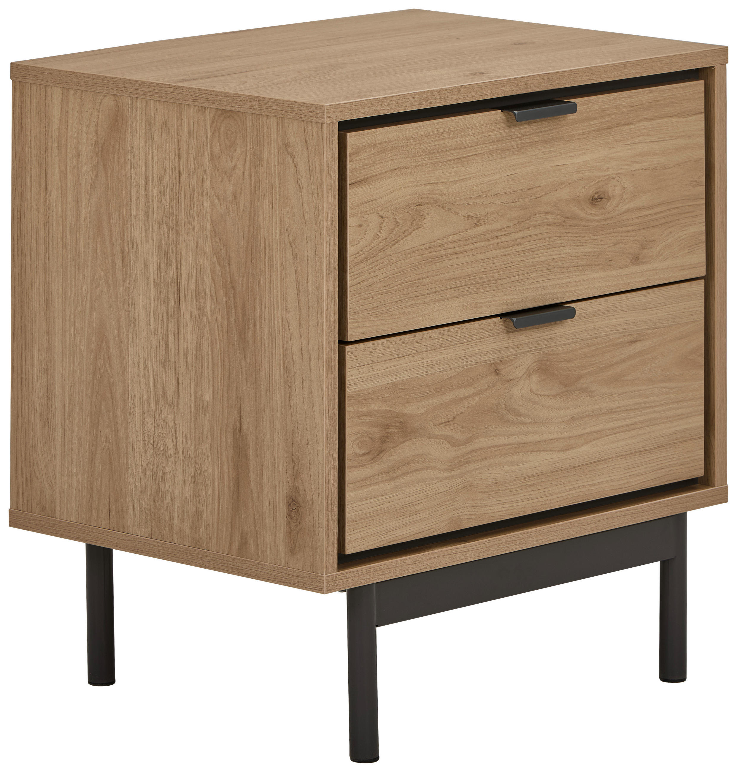 NACHTKÄSTCHEN in Anthrazit, Eichefarben  - Eichefarben/Anthrazit, Design, Holzwerkstoff/Metall (53/56,2/40cm) - Xora