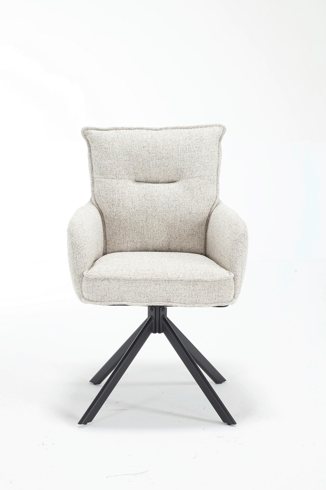 DREHSTUHL Struktur Beige  - Beige/Schwarz, MODERN, Textil/Metall (60/93/67cm) - Livetastic