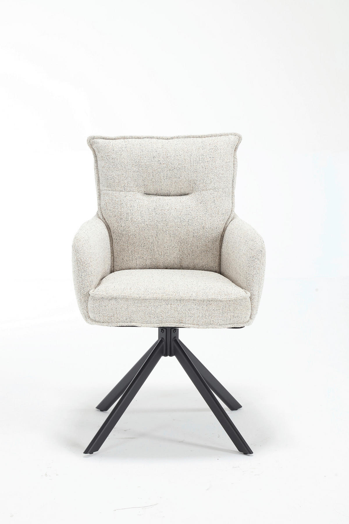 DREHSTUHL Struktur Beige  - Beige/Schwarz, MODERN, Textil/Metall (60/93/67cm) - Livetastic