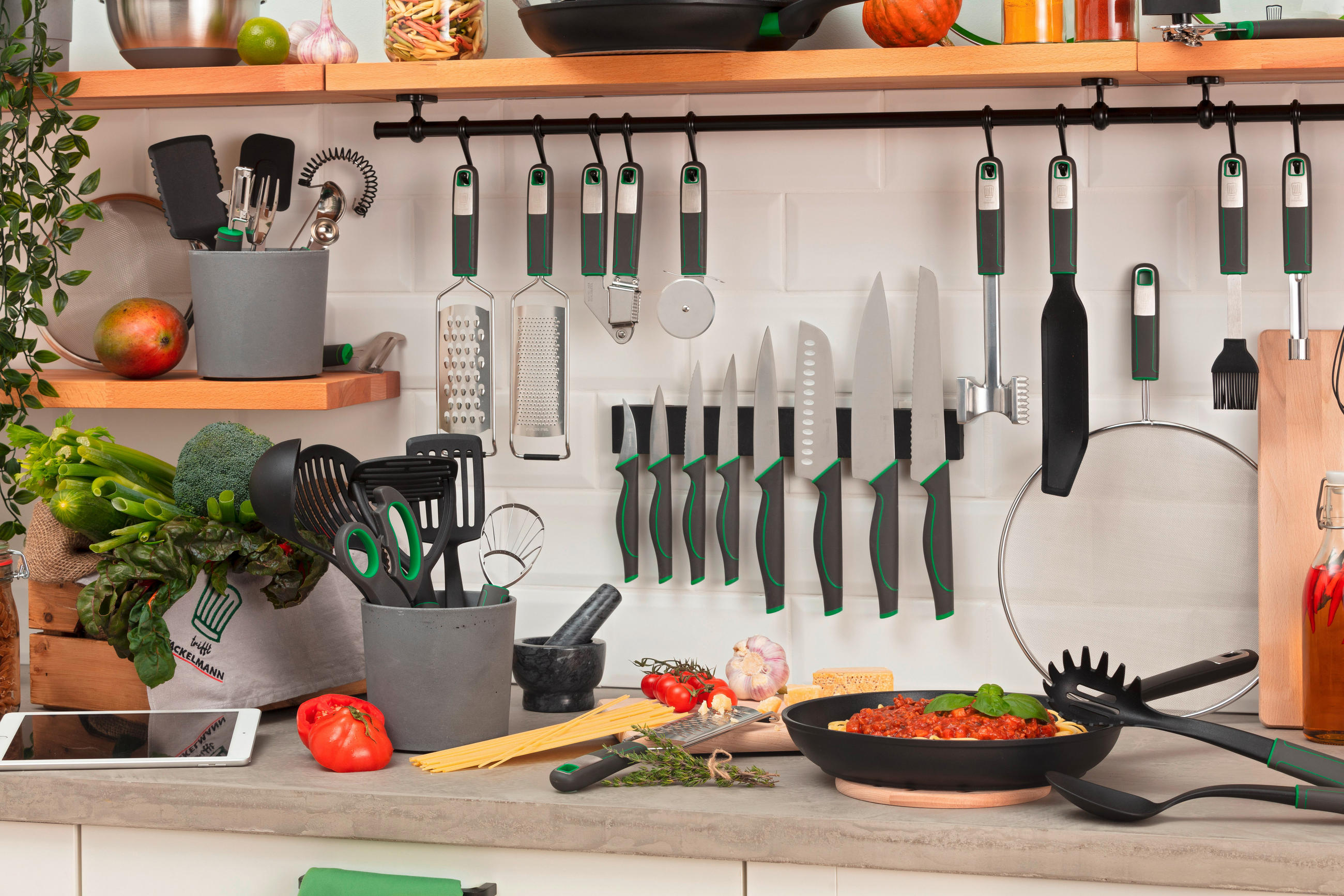 GEMÜSEMESSER   20 cm  - Silberfarben/Grau, Design, Kunststoff/Metall (20cm) - Chefkoch+Fackelmann