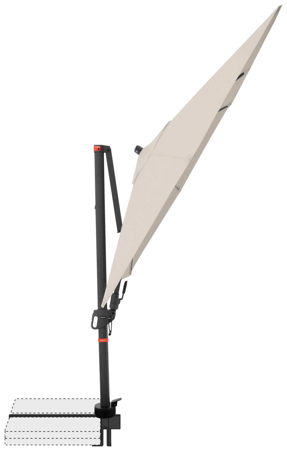 AMPELSCHIRM 210x210 cm  - Anthrazit/Naturfarben, Basics, Textil/Metall (210/210cm) - Doppler