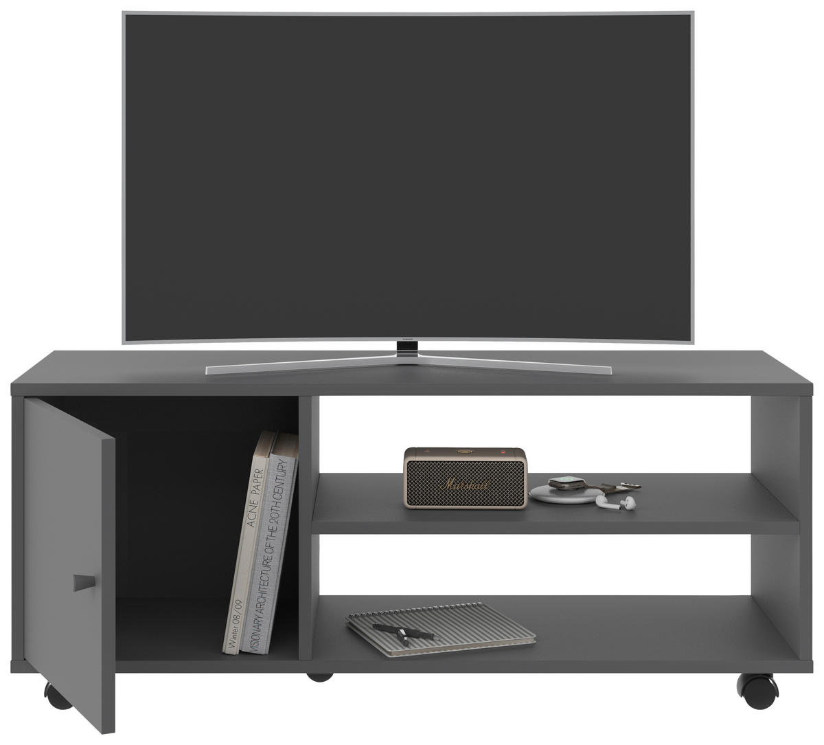 TV-ELEMENT antracit  - antracit, Basics, umetna masa/leseni material (100/42/33,5cm) - Boxxx