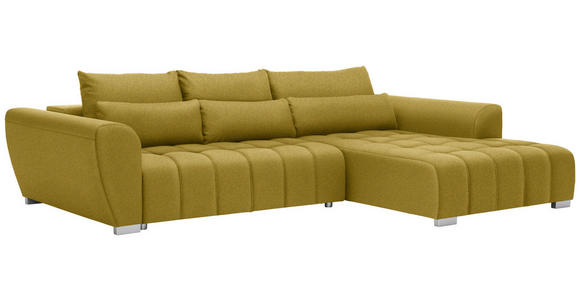 ECKSOFA in Webstoff Gelb  - Gelb/Silberfarben, MODERN, Kunststoff/Textil (304/218cm) - Carryhome