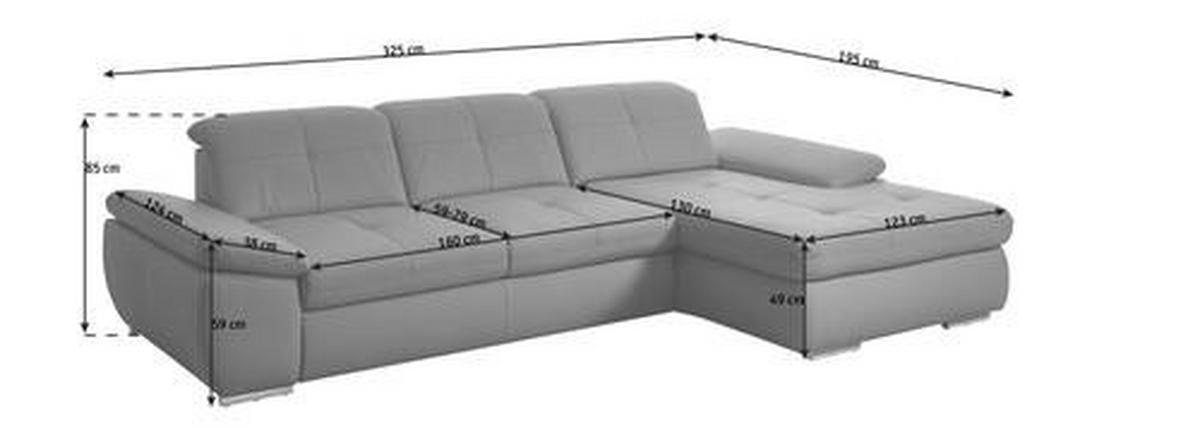 ECKSOFA in Echtleder Rot  - Edelstahlfarben/Rot, Design, Leder/Metall (321/195cm) - Beldomo Speed