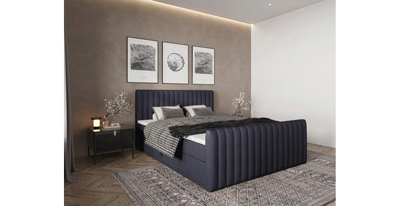 BOXBETT 160/200 cm  in Graphitfarben  - Schwarz/Graphitfarben, Basics, Kunststoff/Textil (160/200cm) - Carryhome