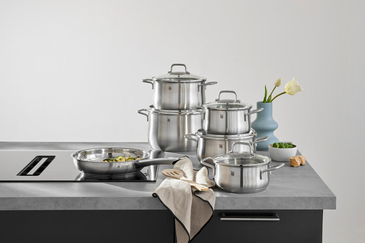 KOCHTOPFSET Brilliant 6-teilig  - Klar/Edelstahlfarben, Basics, Glas/Metall - WMF