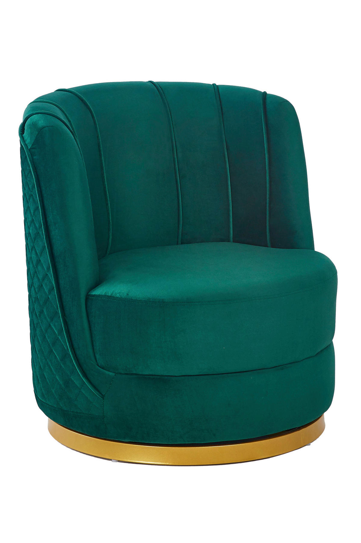 SESSEL in Samt Grün  - Goldfarben/Grün, MODERN, Textil/Metall (68/77/57cm) - Livetastic