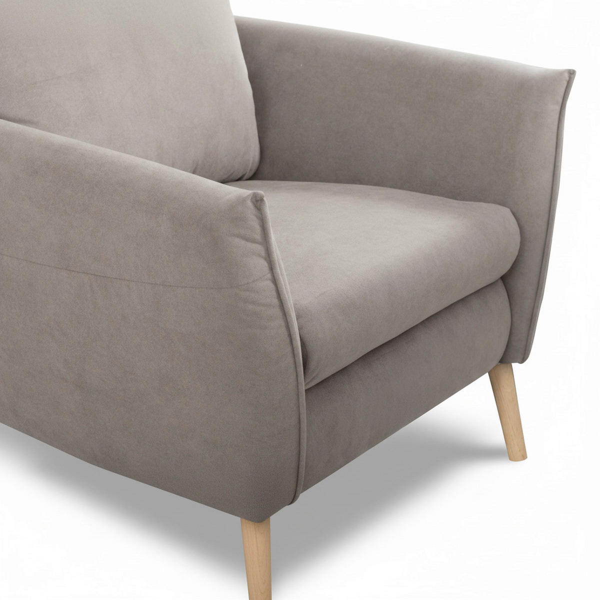 SESSEL in Mikrofaser Taupe  - Taupe/Buchefarben, Design, Holz/Textil (88/110/92cm) - Livetastic