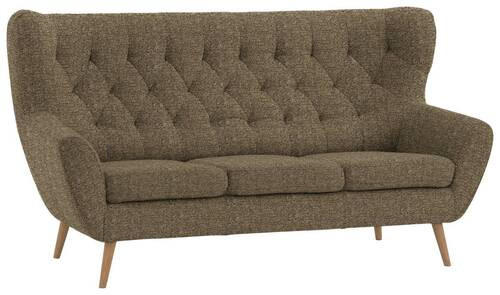 3-SITZER-SOFA in Flachgewebe Olivgrün  - Olivgrün, Design, Holz/Textil (187/101/95cm) - Stylife