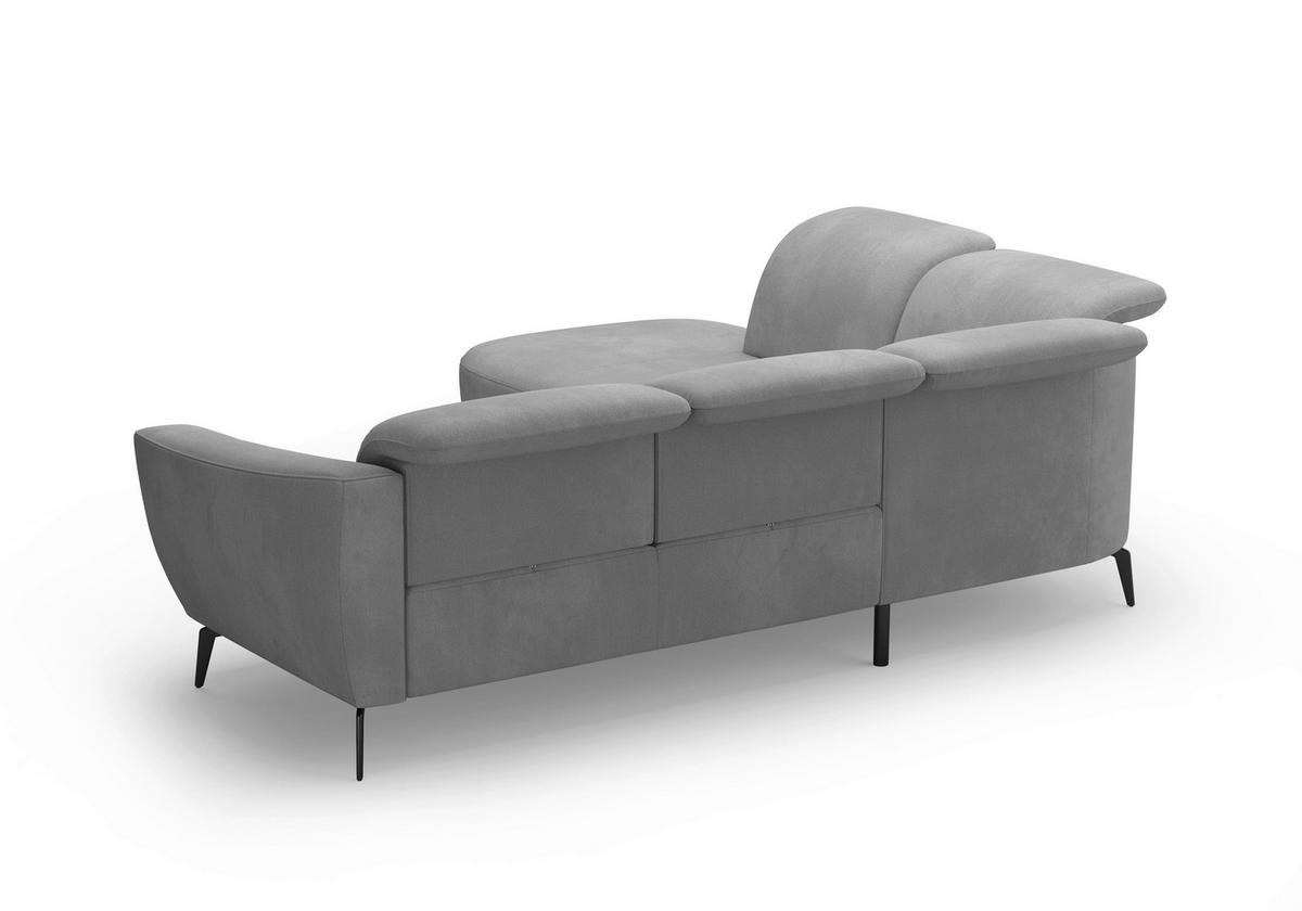 ECKSOFA in Flachgewebe Grau  267/300 cm  - Schwarz/Grau, KONVENTIONELL, Textil/Metall (267/300cm) - Sit & More