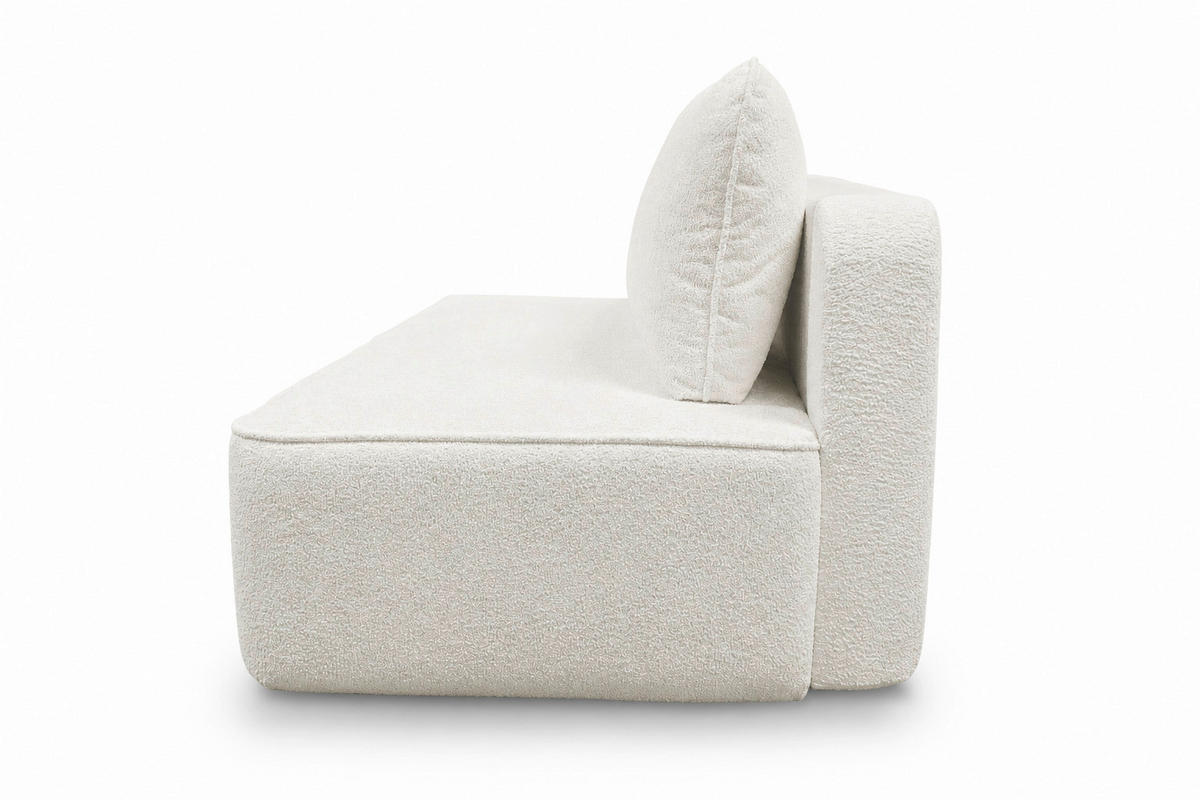 SCHLAFSOFA FREDO Bouclé Creme  inkl.  - Creme/Schwarz, Design, Kunststoff/Textil (212/93/100cm) - MID.YOU