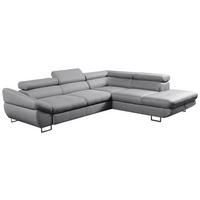 SAROKGARNITÚRA textil szürke  - krómszínű/szürke, Modern, textil/fém (280/235cm) - Hom`in