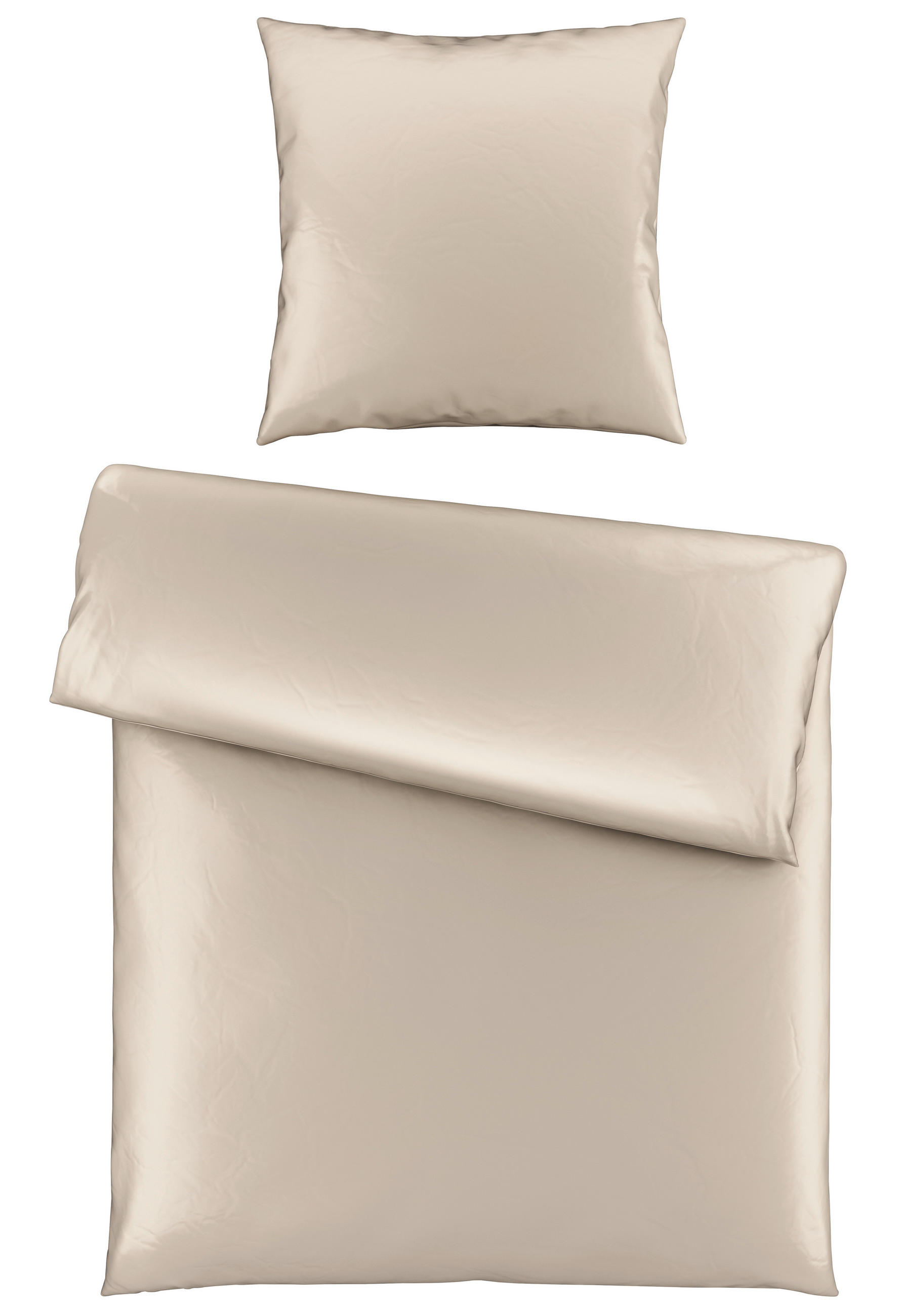 BETTWÄSCHE NIGIRI Satin 135/200 cm - Ecru, Basics, Textil (135/200cm) - Bio:Vio