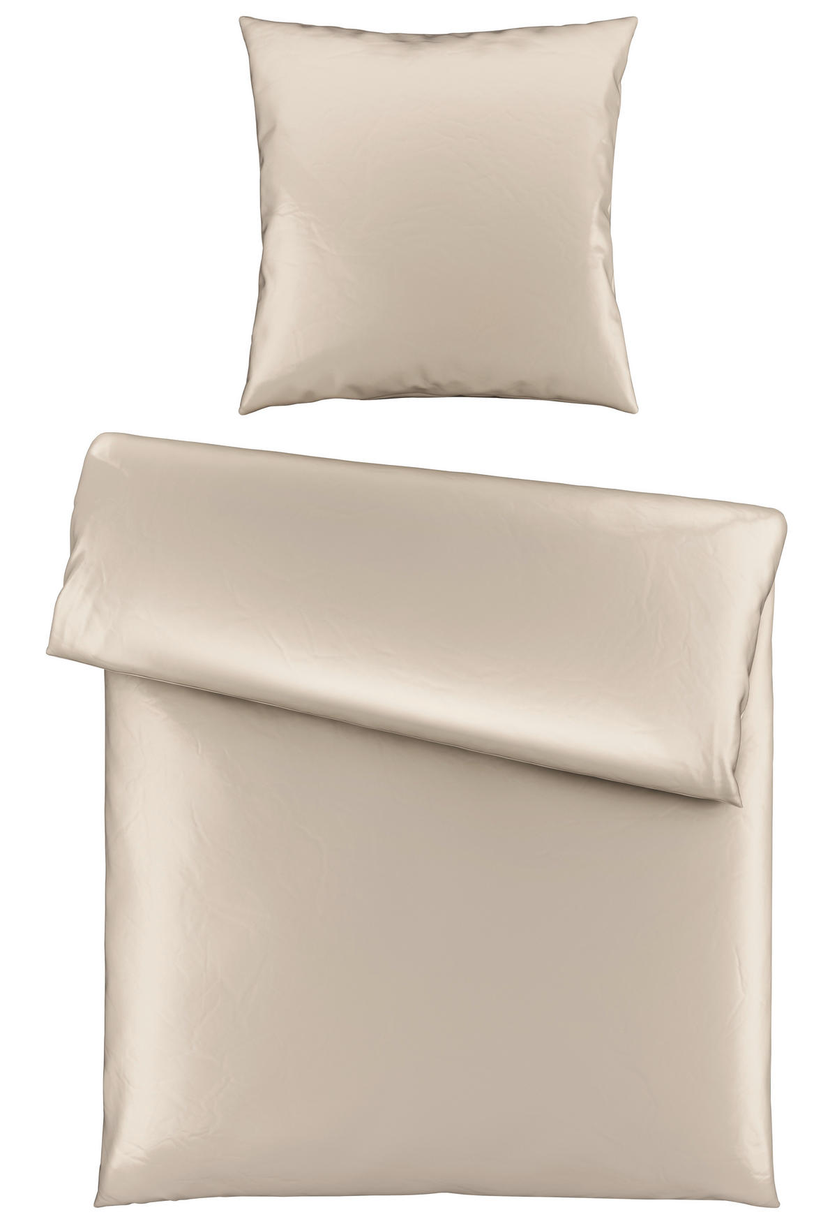 BETTWÄSCHE 135/200 cm NIGIRI Satin  - Ecru, Basics, Textil (135/200cm) - Bio:Vio