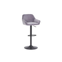 BARHOCKER in Metall, Textil Grau, Schwarz  - Schwarz/Grau, Modern, Textil/Metall (53,5/108/53cm) - Livetastic