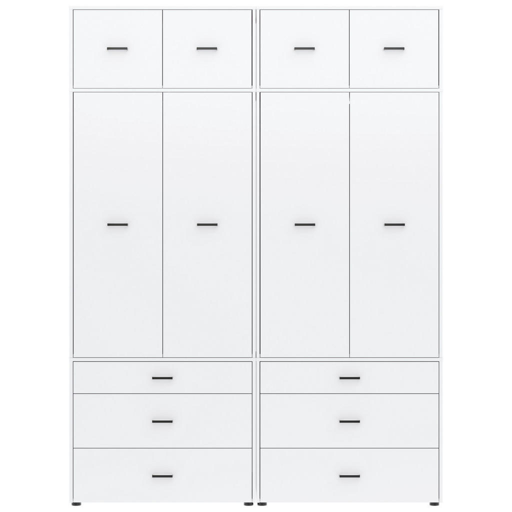 Drehtürenschrank M. Schubladen 180 Cm Kivo, Weiß
