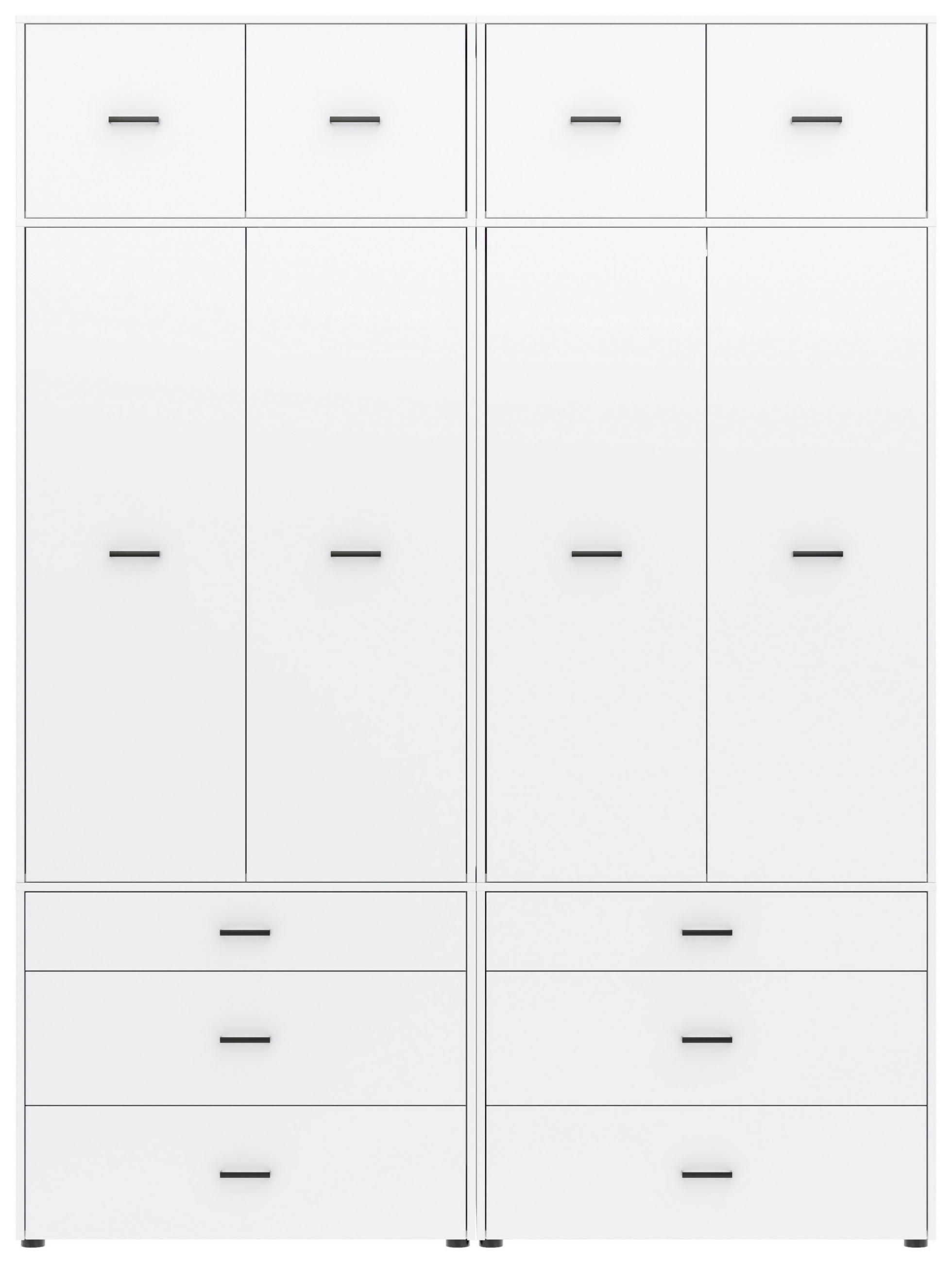 Drehtürenschrank Mit Schubladen 180 Cm Kivo, Weiß