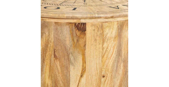 COUCHTISCH Mangoholz massiv 83/83/42 cm rund Naturfarben - Naturfarben, Design, Holz (83/83/42cm) - Carryhome