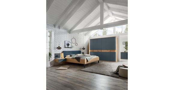 DREHTÜRENSCHRANK  in Eichefarben, Dunkelblau  - Eichefarben/Anthrazit, Design, Holz/Holzwerkstoff (249,6/229,4/59,5cm) - Dieter Knoll