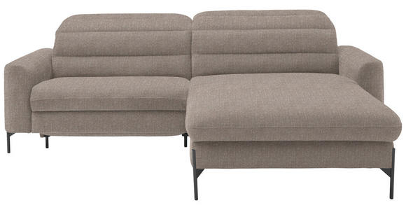 ECKSOFA  in Flachgewebe Hellbraun  252/191 cm  - Hellbraun/Schwarz, Design, Textil/Metall (252/191cm) - Dieter Knoll