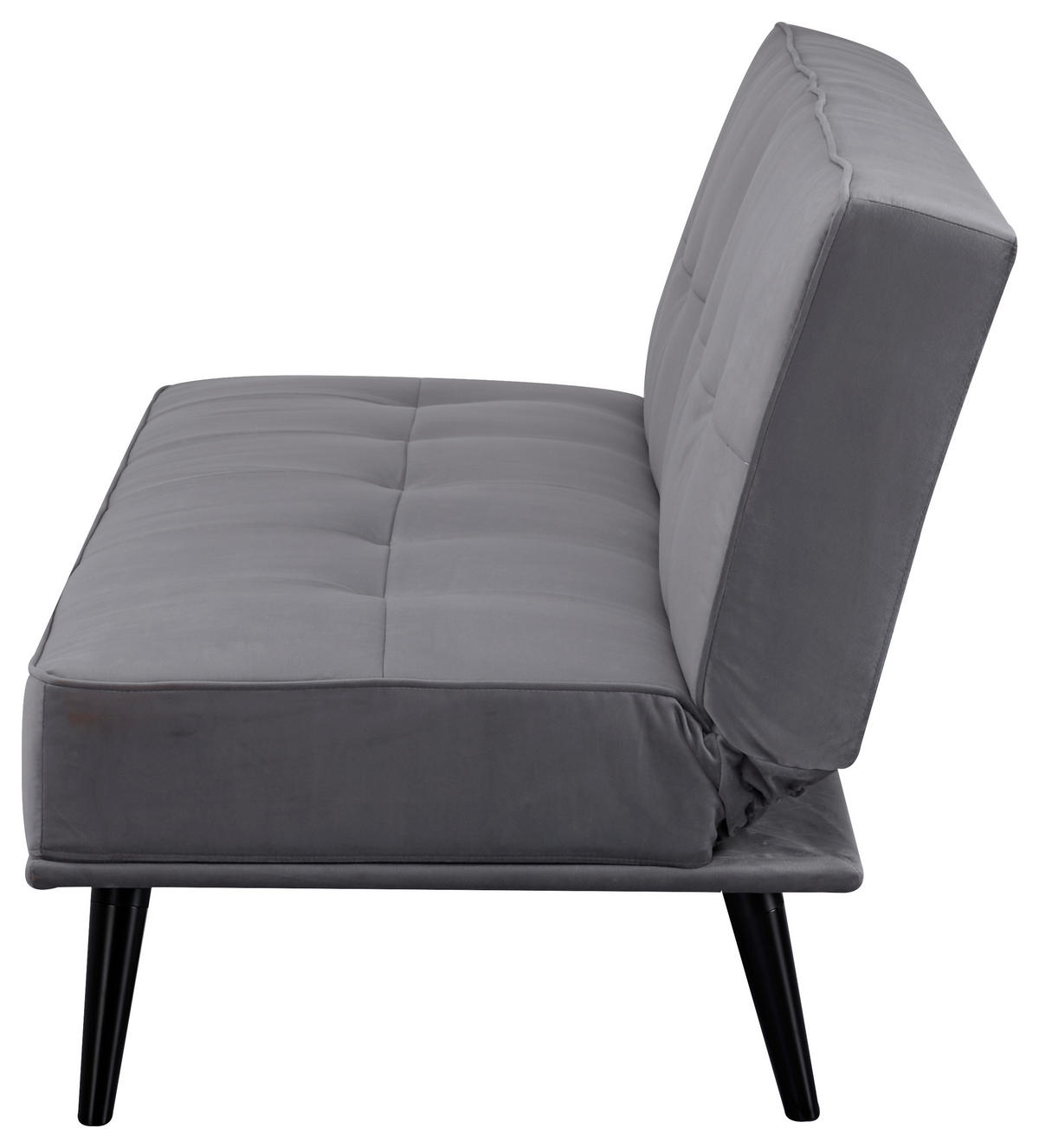 SCHLAFSOFA in Samt Grau  - Schwarz/Grau, Design, Holz/Textil (191/81/81cm) - Ti'me