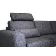 ECKSOFA in Struktur Graphitfarben  - Schwarz/Graphitfarben, Design, Textil/Metall (157/262cm) - Novel