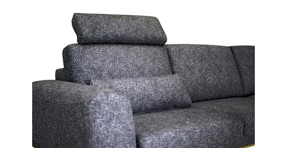 ECKSOFA in Struktur Graphitfarben  - Schwarz/Graphitfarben, Design, Textil/Metall (157/262cm) - Novel