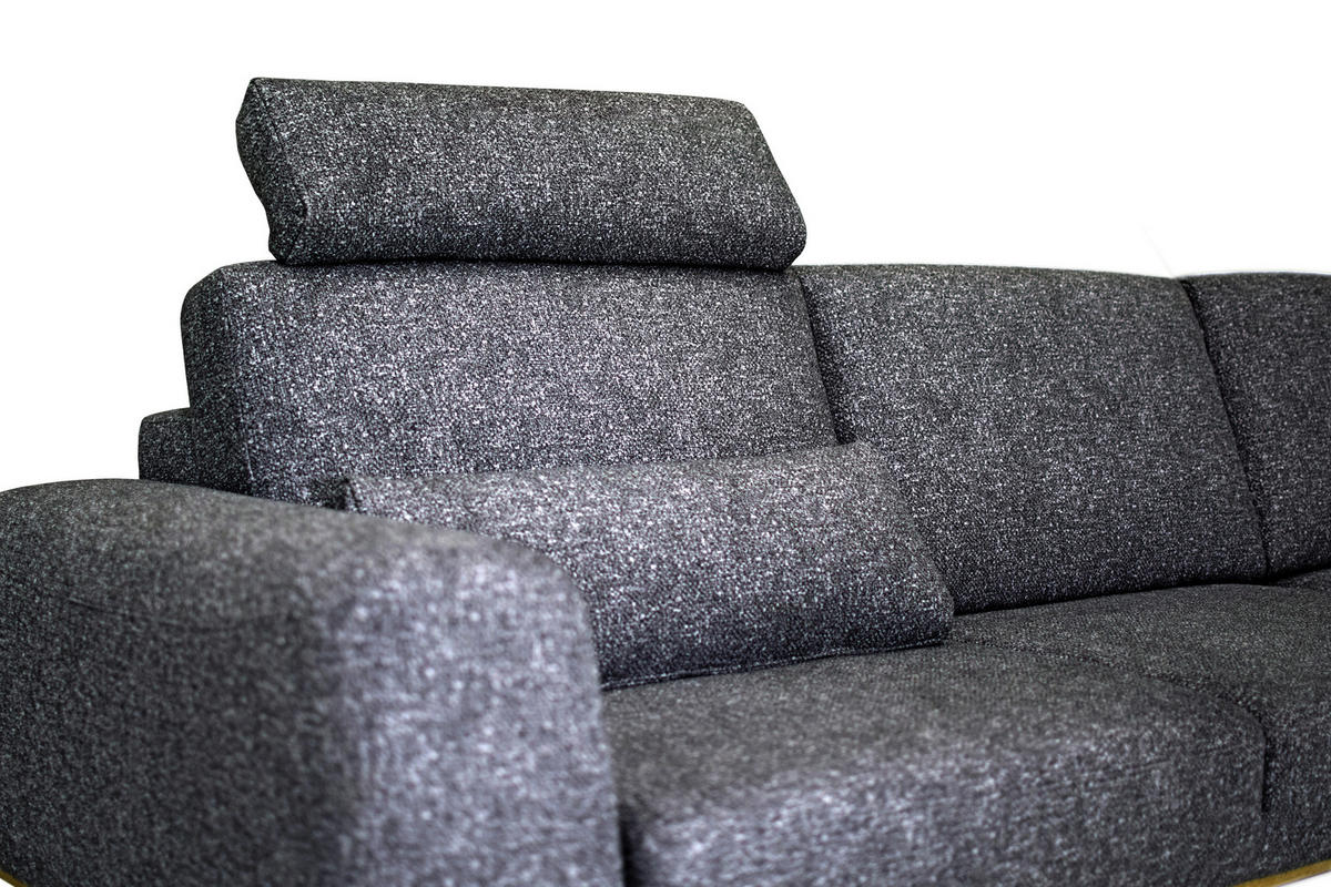 ECKSOFA in Struktur Graphitfarben  - Schwarz/Graphitfarben, Design, Textil/Metall (157/262cm) - Novel