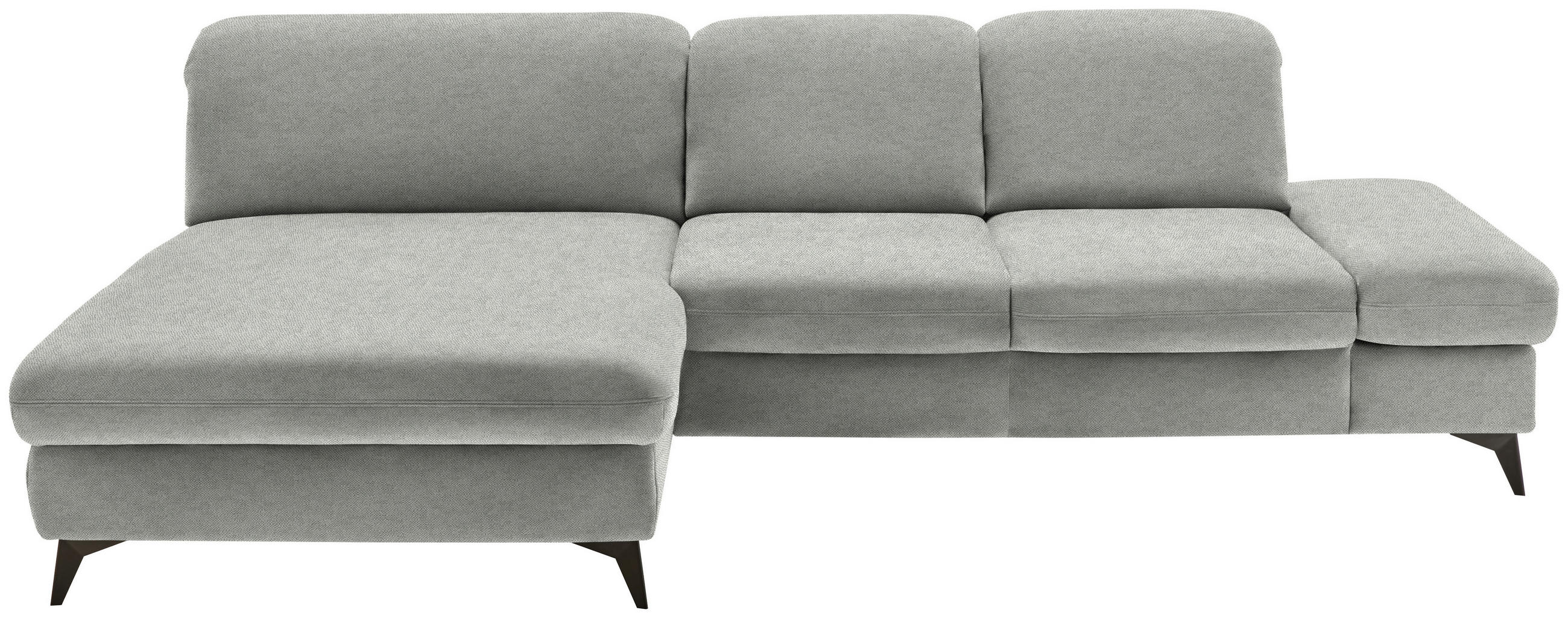 ECKSOFA Chenille Silberfarben  - Silberfarben/Schwarz, Design, Textil/Metall (198/288cm) - Beldomo Style