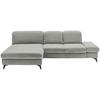 ECKSOFA  in Chenille Silberfarben  198/288 cm  - Silberfarben/Schwarz, Design, Textil/Metall (198/288cm) - Beldomo Style