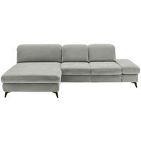 ECKSOFA Chenille Silberfarben  - Silberfarben/Schwarz, Design, Textil/Metall (198/288cm) - Beldomo Style