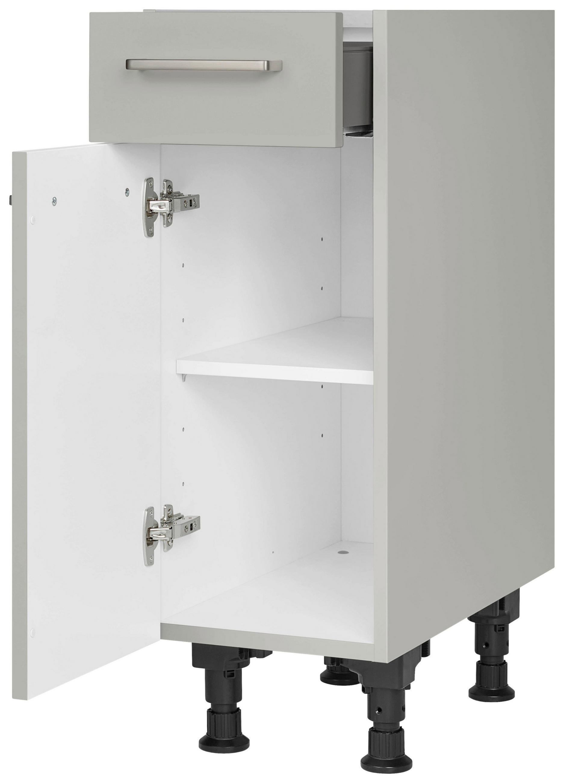 SCHUBKASTENUNTERSCHRANK 30/87/56 cm  in Grau  - Edelstahlfarben/Grau, MODERN, Holzwerkstoff/Metall (30/87/56cm) - Nobilia