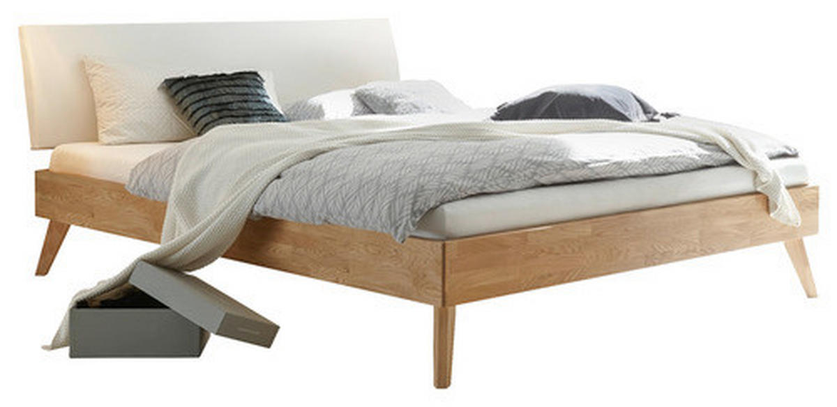 BETT 120/200 cm  in Eiche Bianco  - Eiche Bianco/Eichefarben, Design, Holz (120/200cm) - Hasena