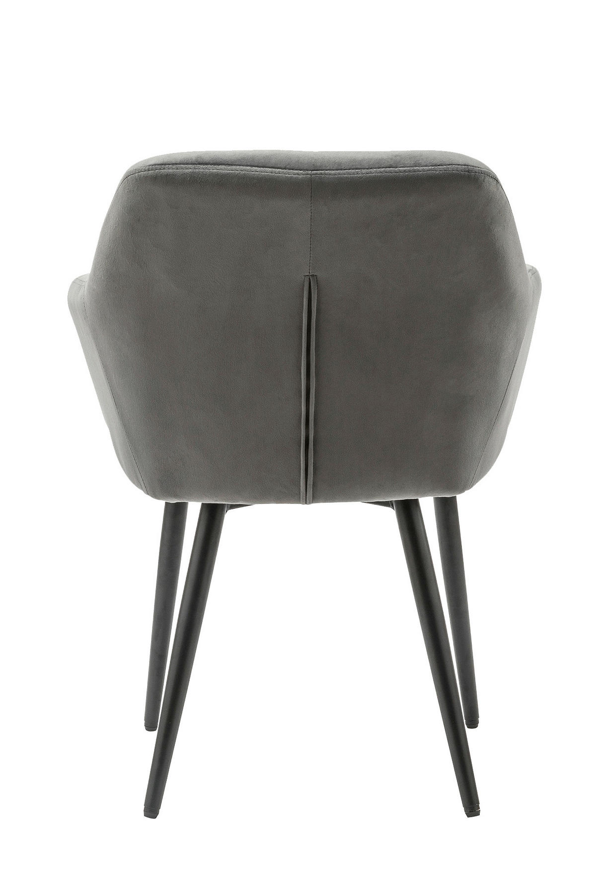 ARMLEHNSTUHL  in Samt  - Schwarz/Grau, MODERN, Textil/Metall (61/85/45cm) - Livetastic