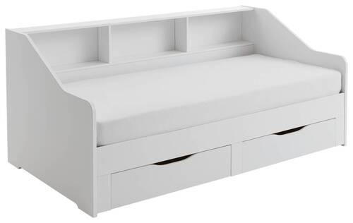 AUSZIEHBETT - Buchefarben/Weiß, KONVENTIONELL, Holzwerkstoff (90-180/200cm) - Boxxx