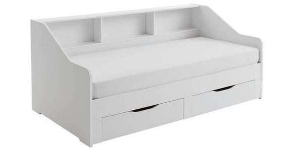 AUSZIEHBETT 90-180/200 cm in Weiß - Buchefarben/Weiß, KONVENTIONELL, Holzwerkstoff (90-180/200cm) - Carryhome