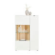 HIGHBOARD Weiß, Eichefarben 95/139,6/42 cm - Eichefarben/Anthrazit, Design, Glas/Holz (95/139,6/42cm) - Novel