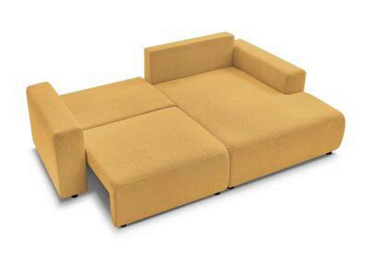 ECKSOFA Ottomane rechts  ATILLA Gelb Flachgewebe  - Gelb/Schwarz, MODERN, Kunststoff/Textil (244/149cm)