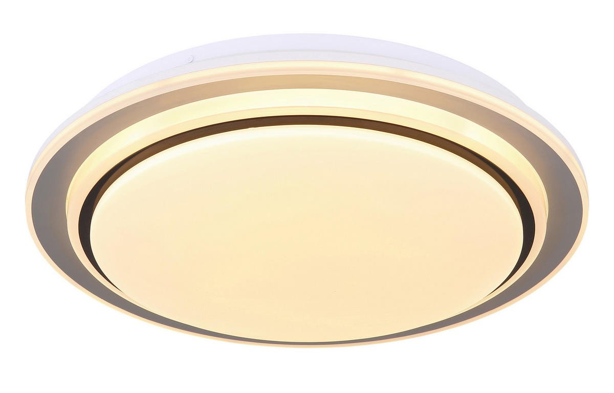 DECKENLEUCHTE 24 W  40/7 cm    - Weiss/Opal, Trend, Kunststoff/Metall (40/7cm) - Globo
