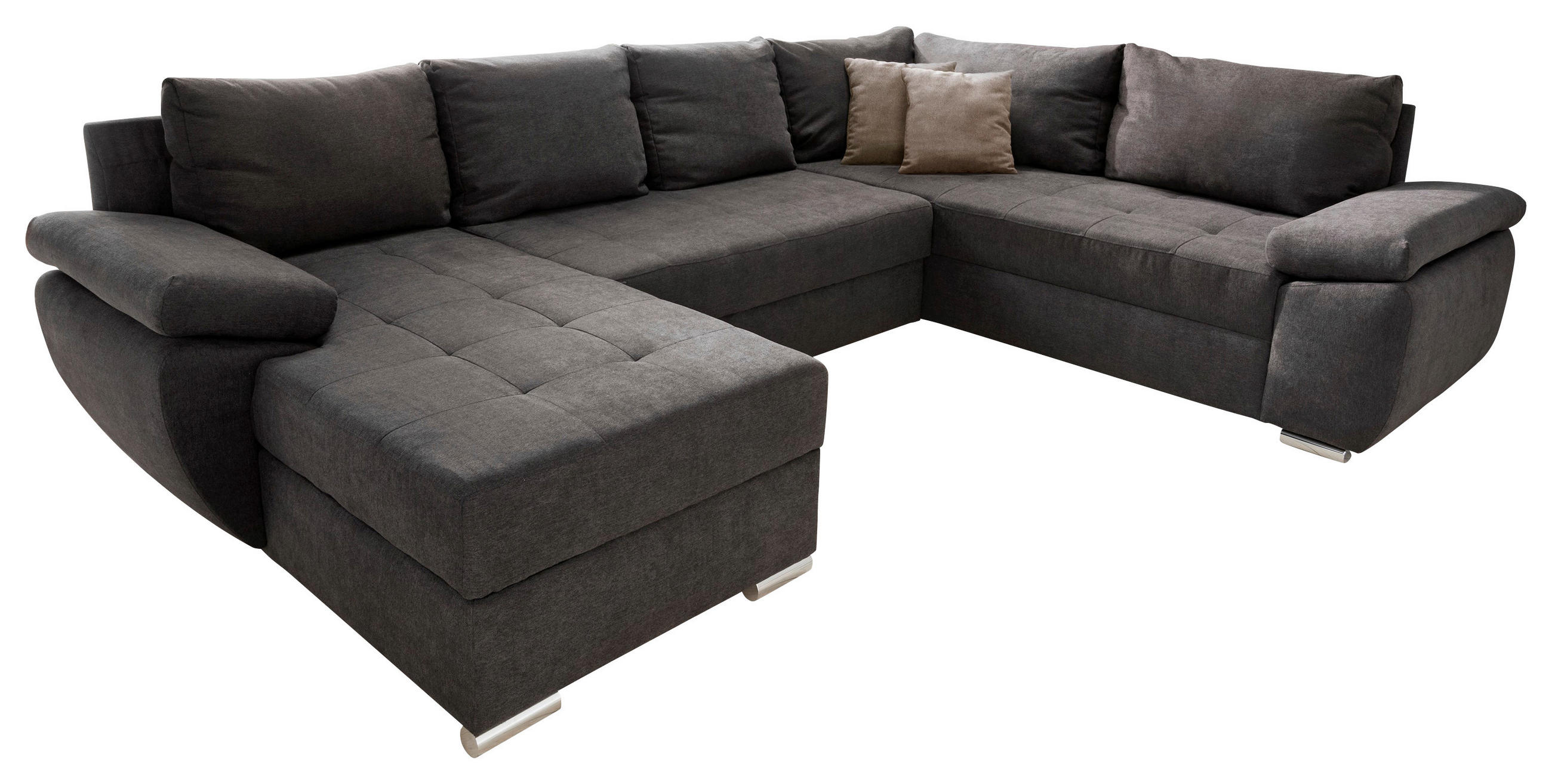 Livetastic SEDACÍ SOUPRAVA, textil, hnědá