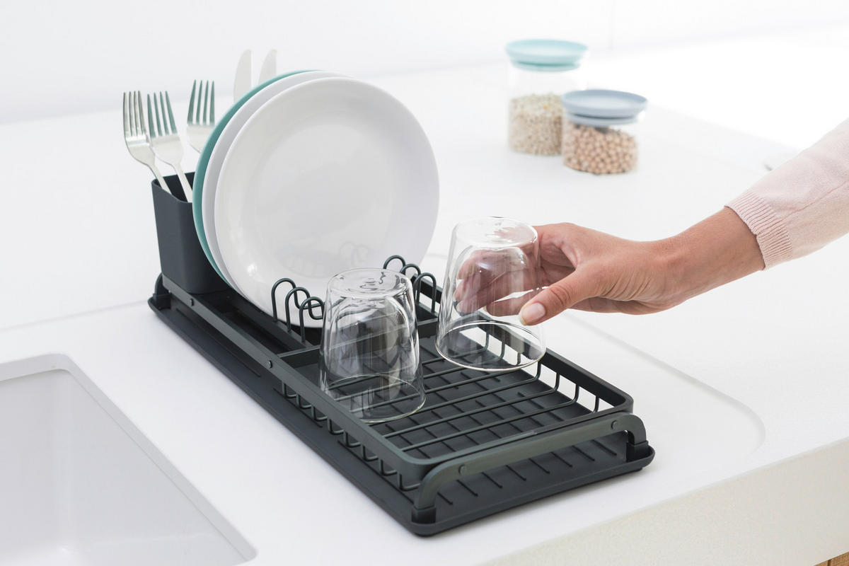 GESCHIRRABTROPFTASSE  - Dunkelgrau, Design, Kunststoff/Metall (20/12,6/46,3cm) - Brabantia