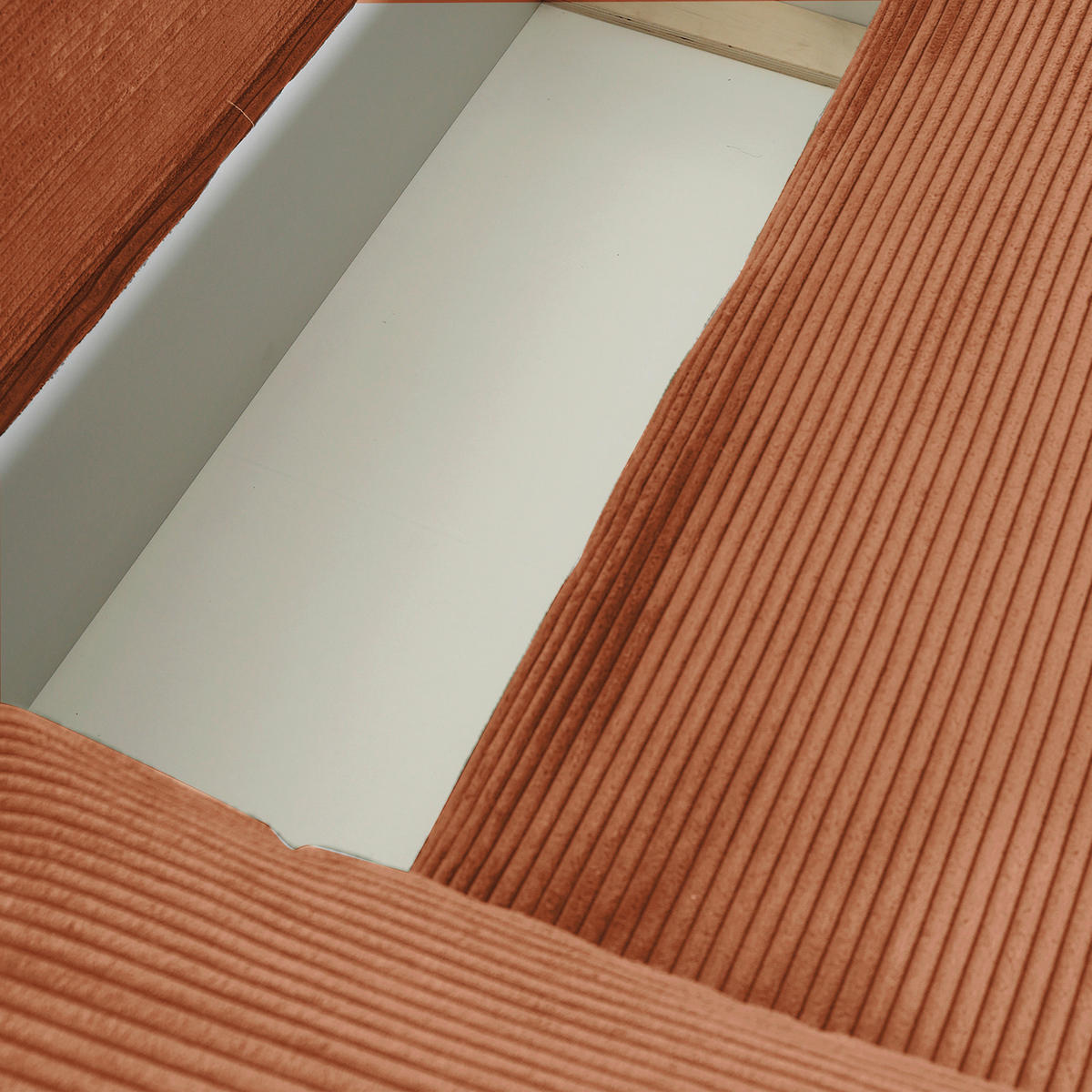 ECKSOFA in Cord Rostfarben  - Rostfarben/Schwarz, Konventionell, Kunststoff/Textil (266/180cm) - MID.YOU