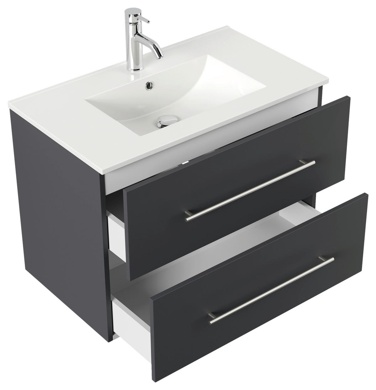 WASCHTISCHKOMBI 81 cm  - Graphitfarben/Weiß, Basics, Keramik/Holzwerkstoff (81cm) - MID.YOU