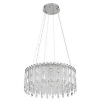 ZÁVĚSNÉ LED SVÍTIDLO, 59,5/120 cm  - průhledné/čiré, Design, kov/textil (59,5/120cm)