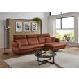 ECKSOFA in Echtleder Cognac  300/157 cm  - Cognac/Schwarz, Design, Leder/Metall (300/157cm) - Dieter Knoll