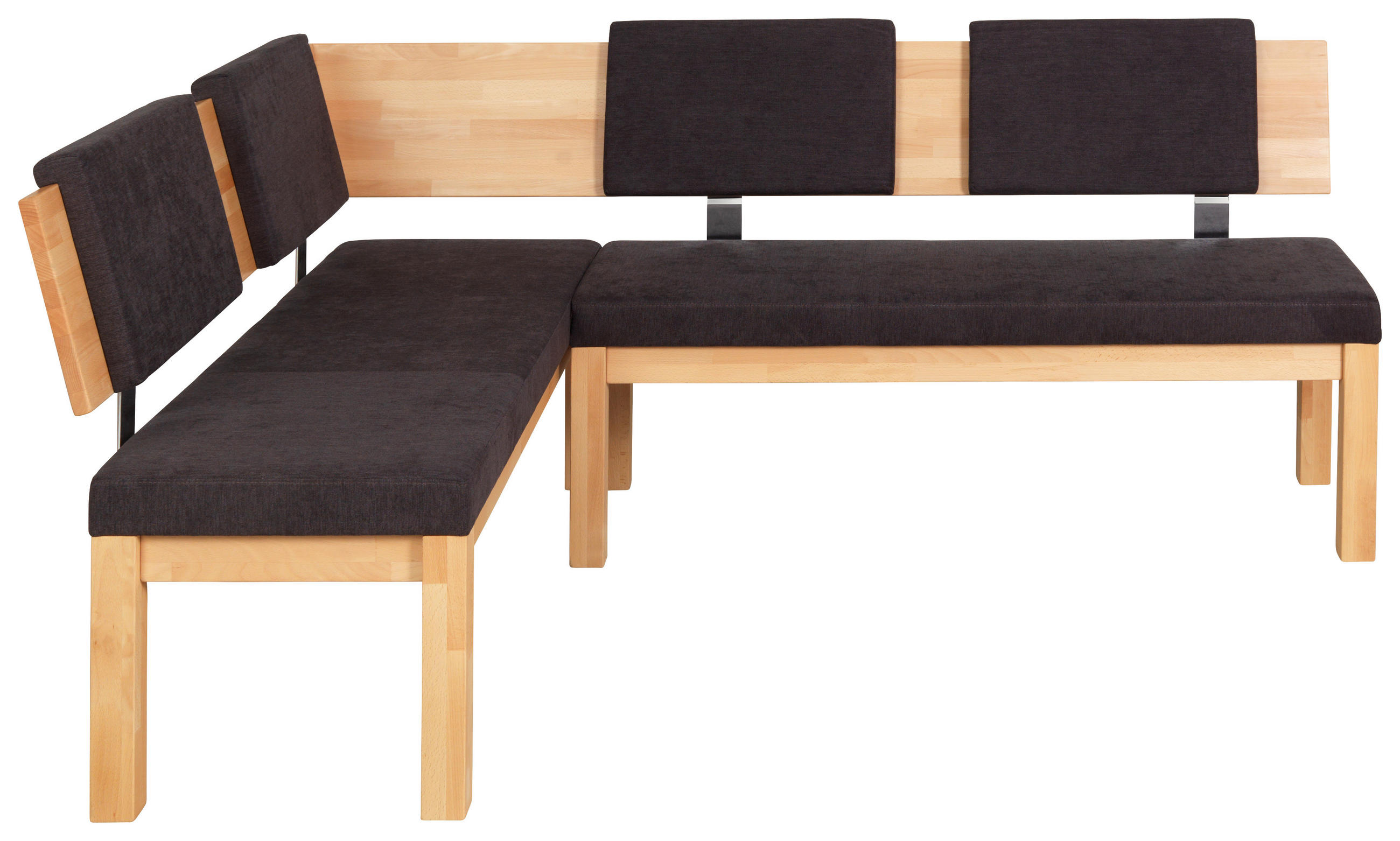 ECKBANK 160/200 cm  in Buchefarben, Dunkelbraun  - Dunkelbraun/Buchefarben, Natur, Holz/Textil (160/200cm) - Cantus