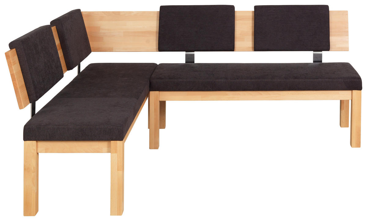 ECKBANK 160/200 cm  in Buchefarben, Dunkelbraun  - Dunkelbraun/Buchefarben, Natur, Holz/Textil (160/200cm) - Cantus