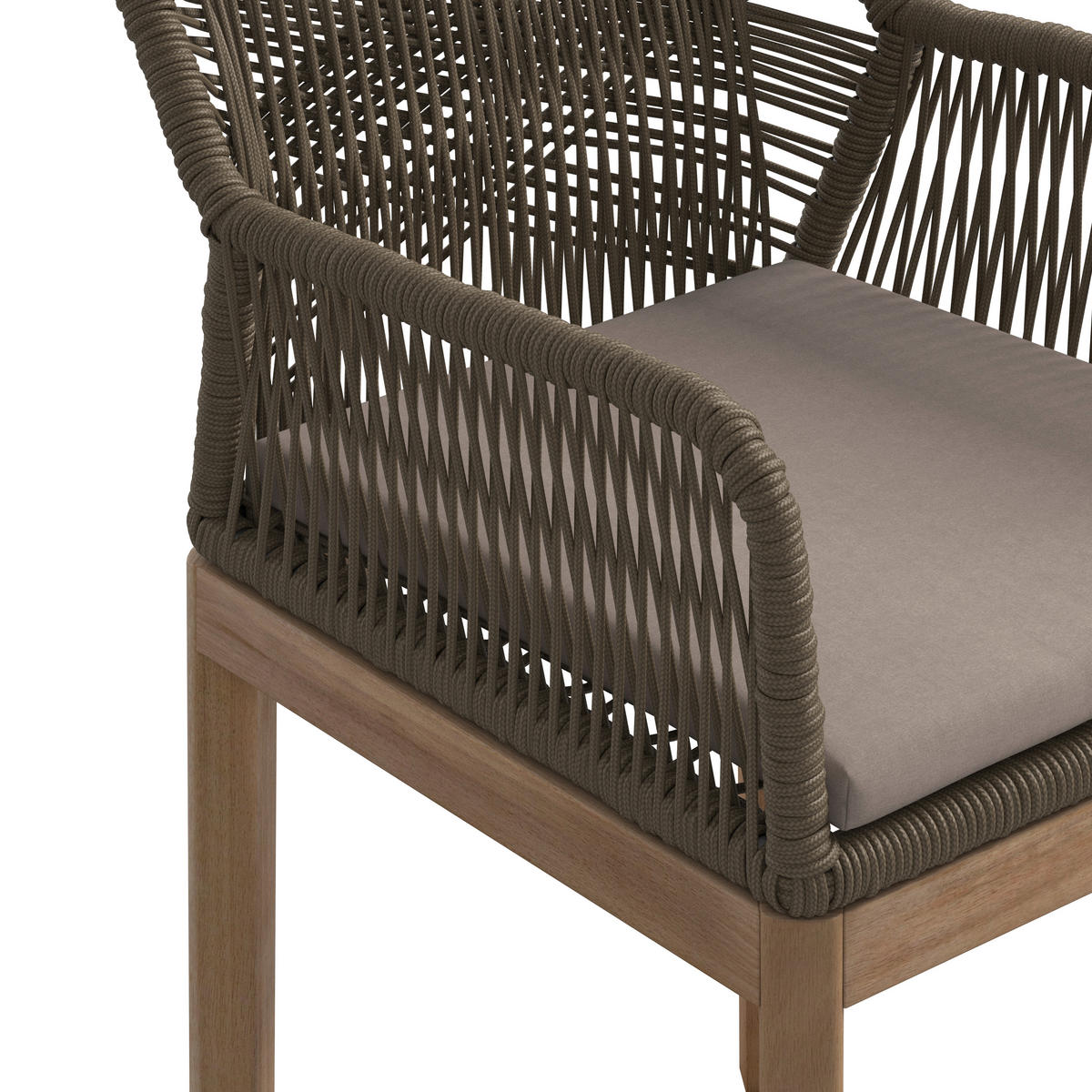 FOTOLIU PENTRU GRĂDINĂ in lemn, metal, plastic, textil gri deschis, culoare lemn tec  - gri deschis/culoare lemn tec, Modern, plastic/lemn (58/64/81cm) - Ambia Garden