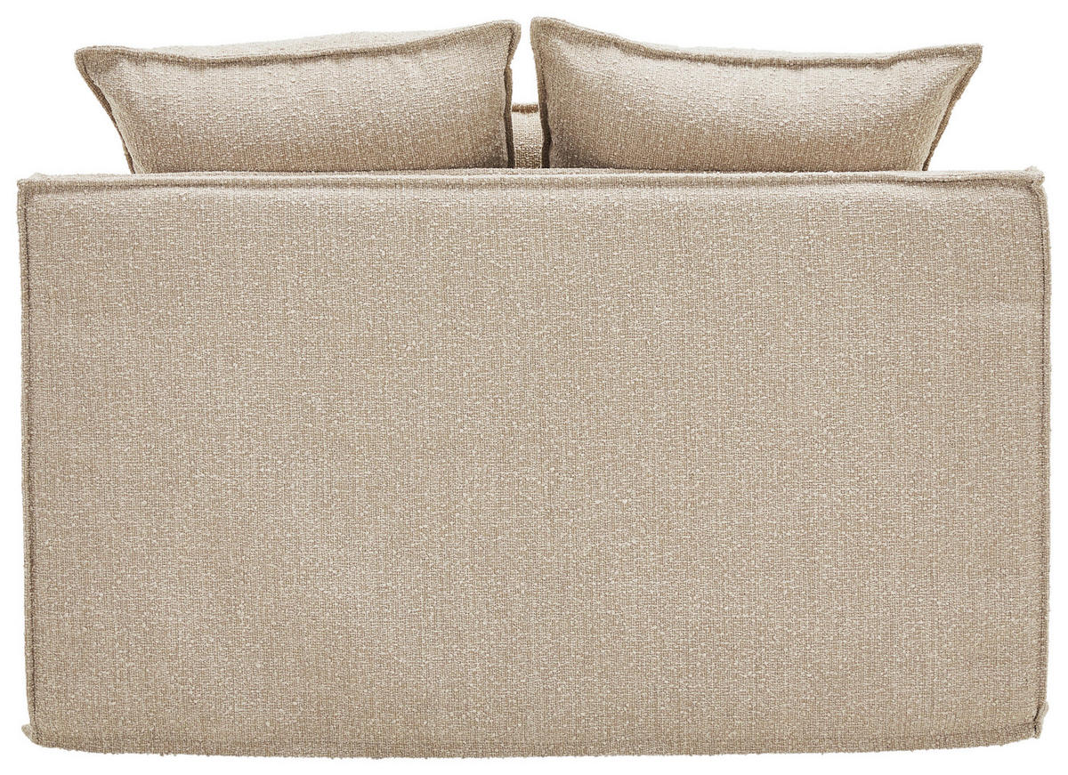 SESSEL Bouclé Beige    - Beige/Schwarz, Trend, Kunststoff/Textil (129/92/105cm) - Livetastic